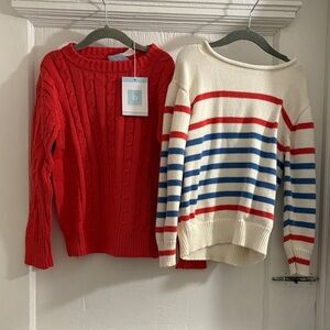 bella bliss Red and Cream Sweater Set